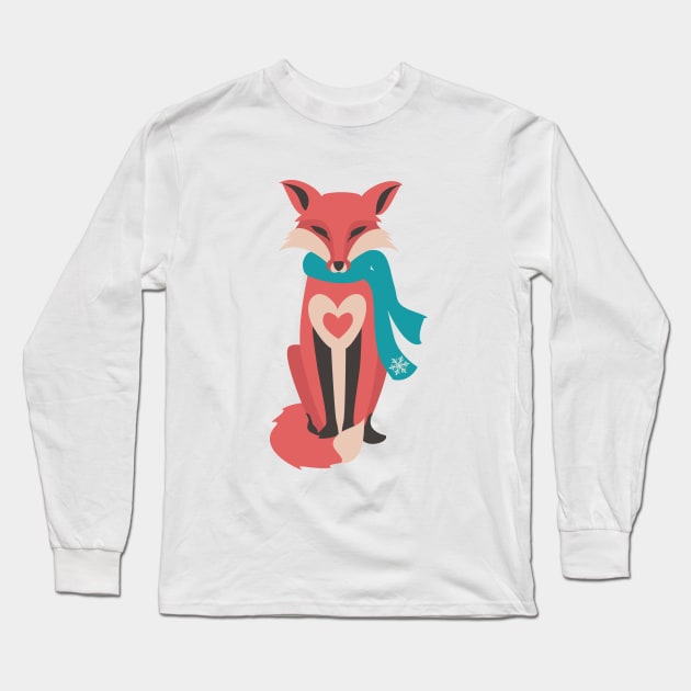 Winter Fox Long Sleeve T-Shirt by lauran